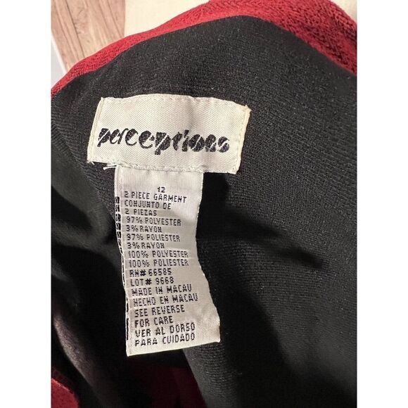 Perceptions Vintage Red Blazer Womens Size 12 Button Up - Picture 7 of 8